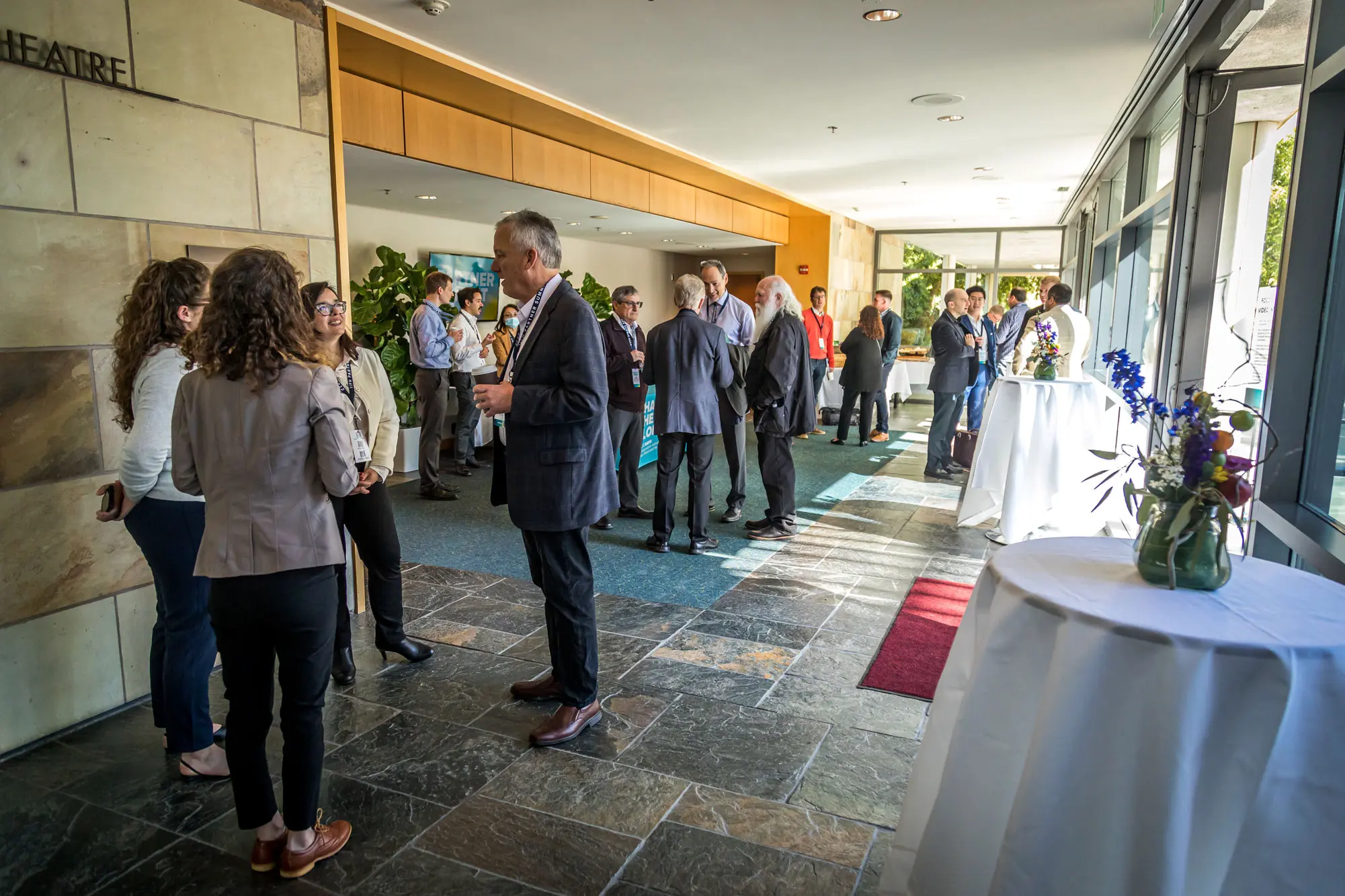 People talking at an event