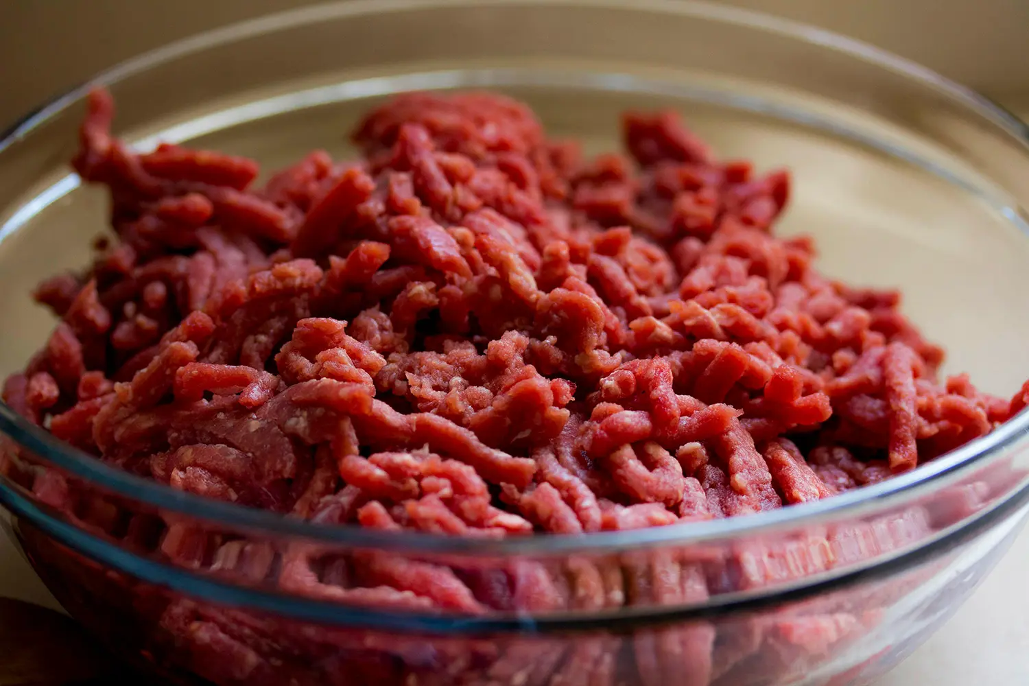 Raw meat in a bowl