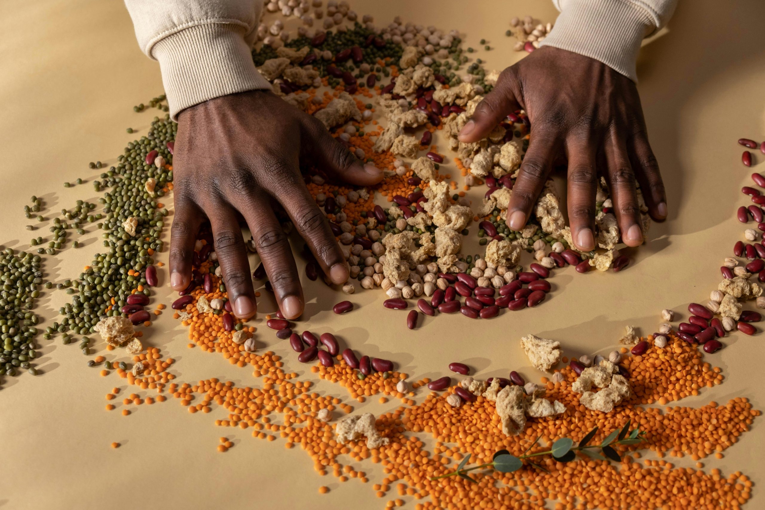 Hands in food