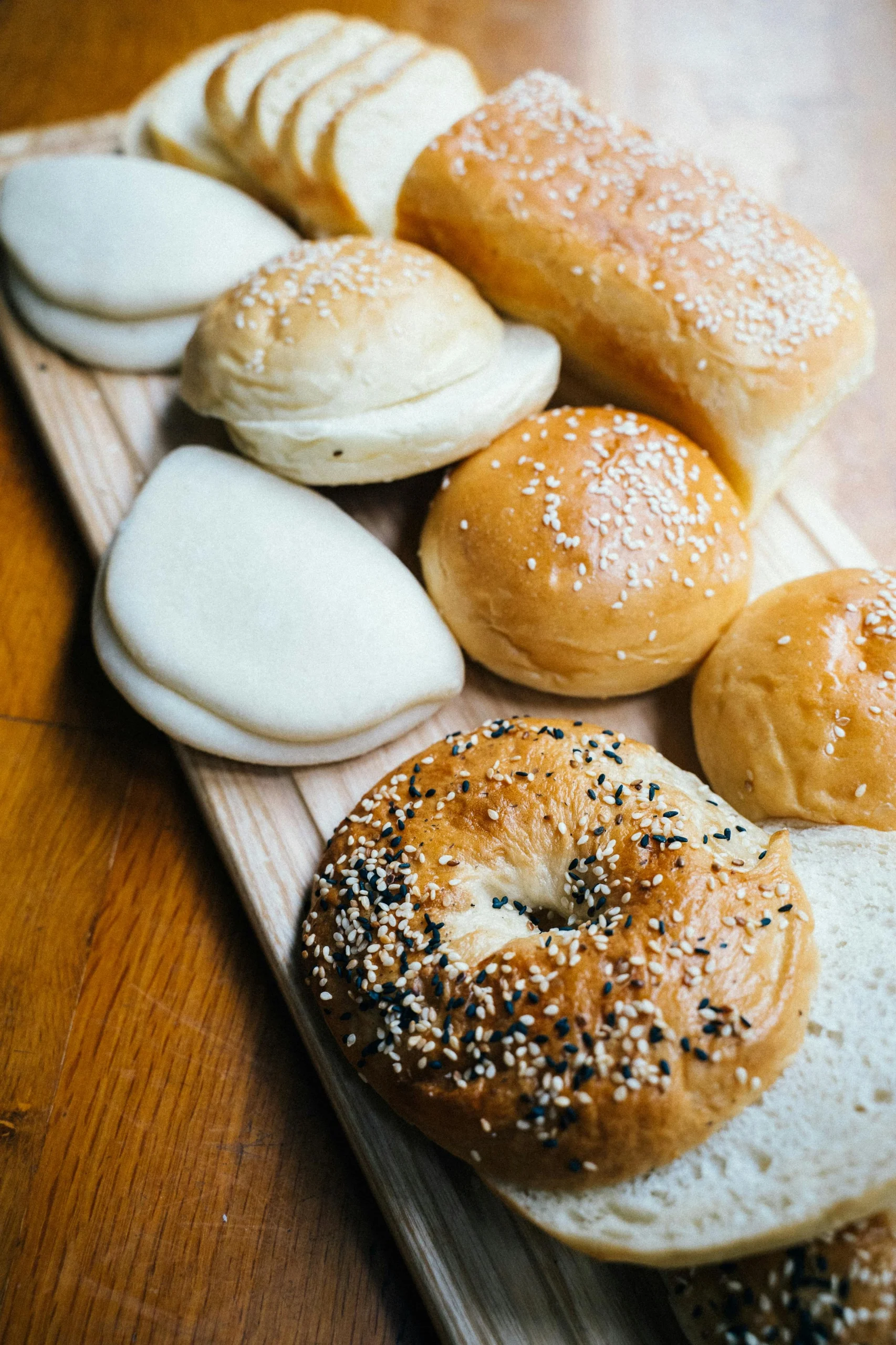 Platter with various bread items