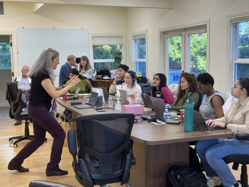 Sara providing a talk at Translator Circle meeting