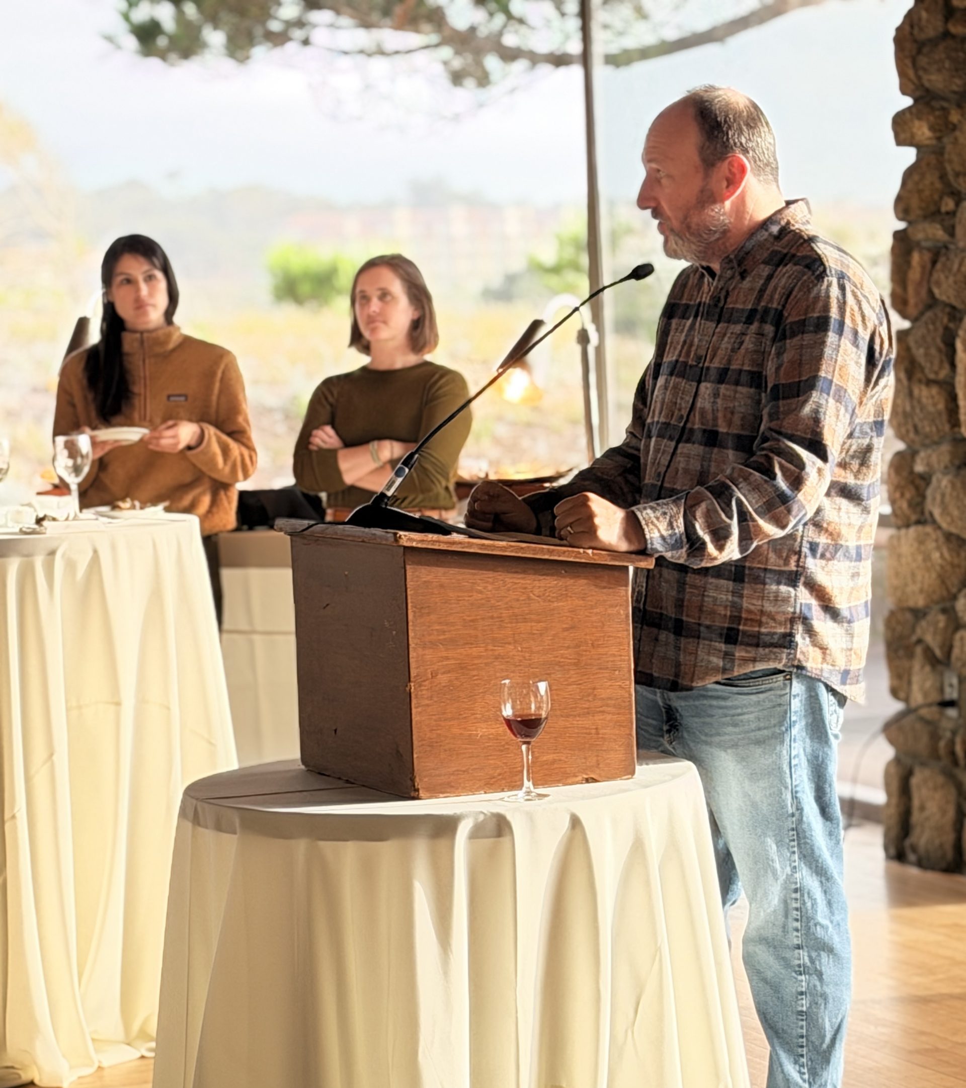 Justin Siegel giving a speech.